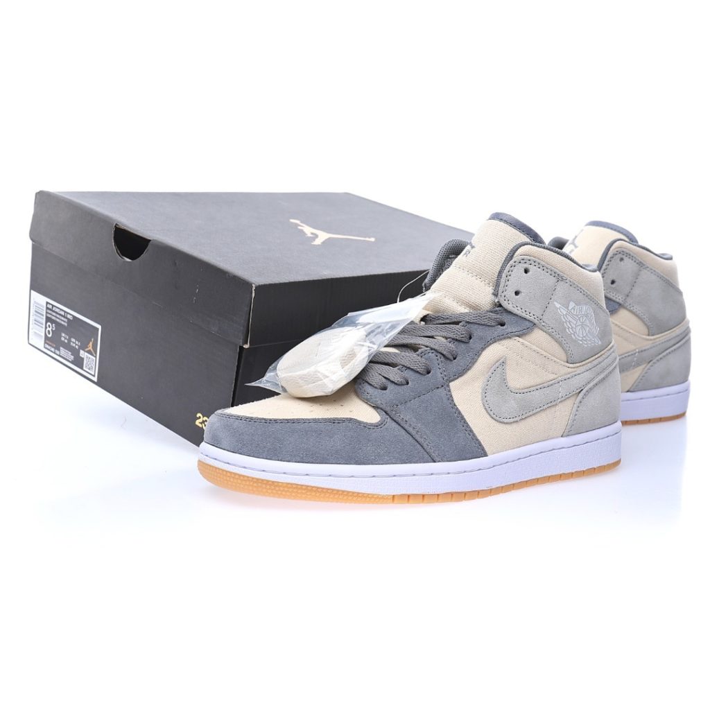 Air Jordan 1 Mid GS"Beige/Grey