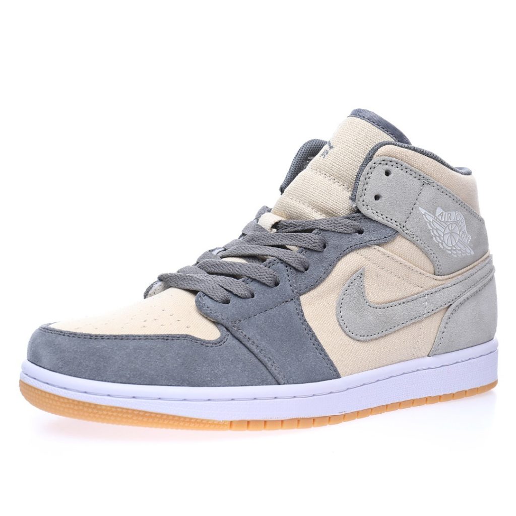 Air Jordan 1 Mid GS"Beige/Grey